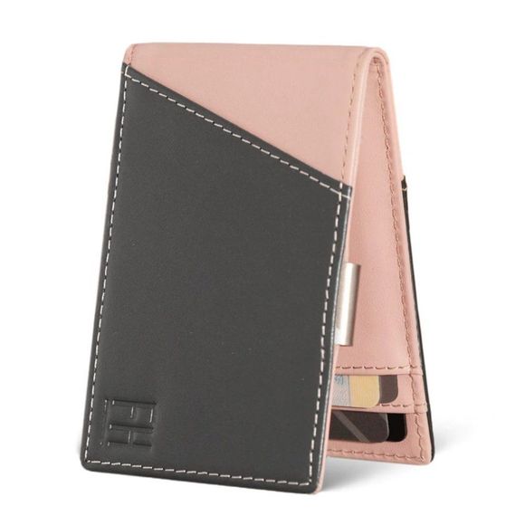 Forrest & Harrold Other - Forrest & Harold Wallet pink charcoal money clip leather new with tags